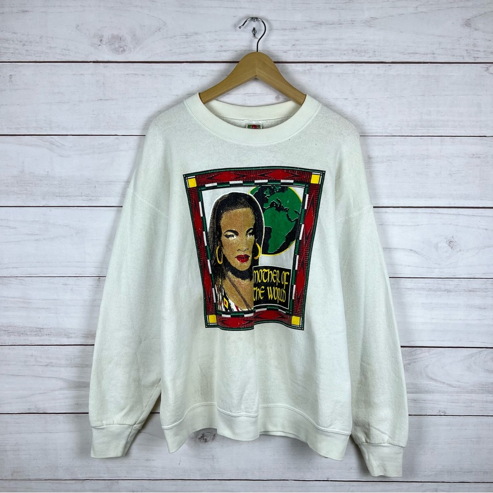 Vintage 1990s African Woman Mother of the World Sweatshirt XL